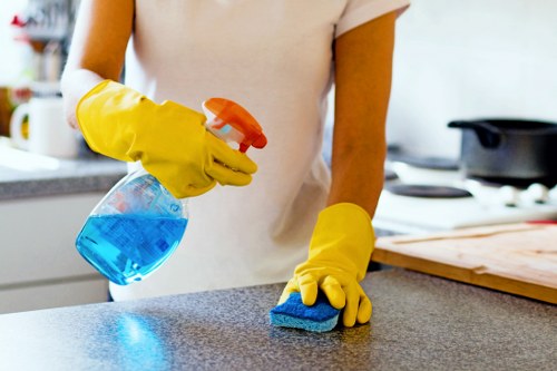 Local move-in cleaning team working in a Kensington apartment with limited access